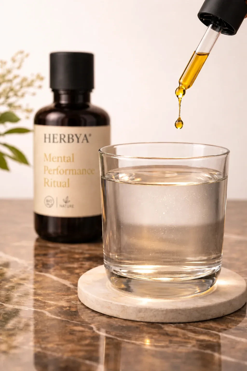 HERBYA botanisches Konzentrat: Goldene Tropfen aus dem Violettglas — der Ritualmoment